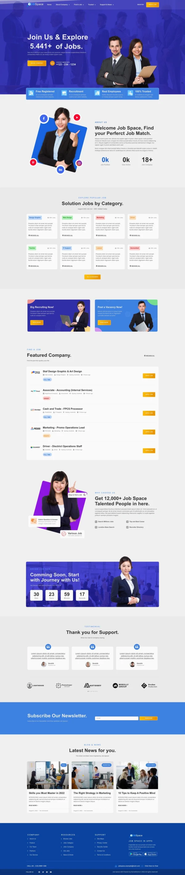Job Space - Job Board & Recruitment Website Design Package
