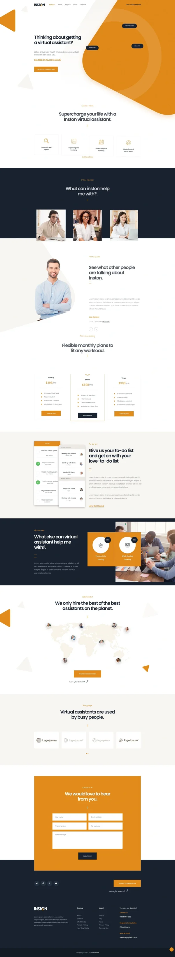 Inston - Virtual Assistant Services Website Design Package