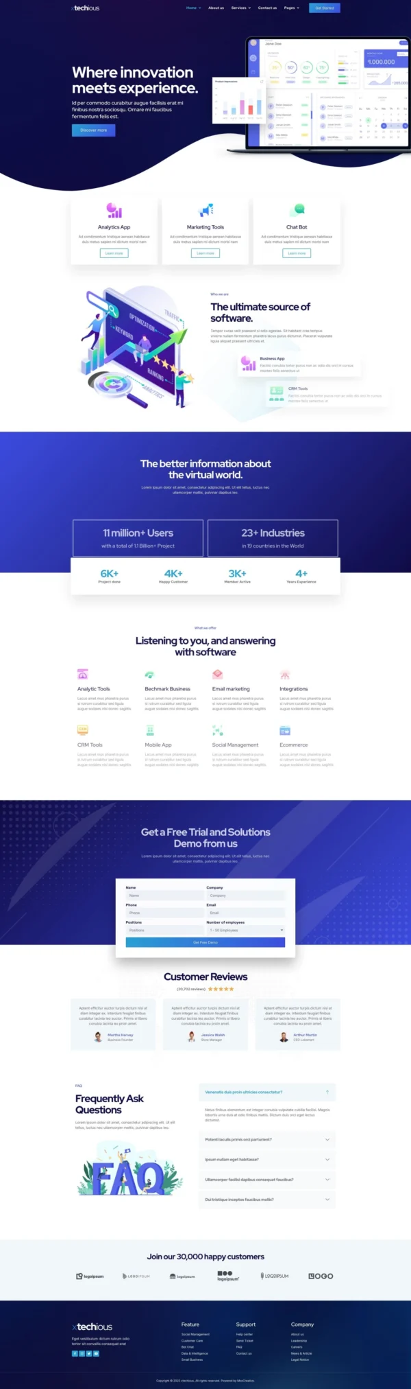 Xtechious - Saas & Digital Tech Company Website Design Package