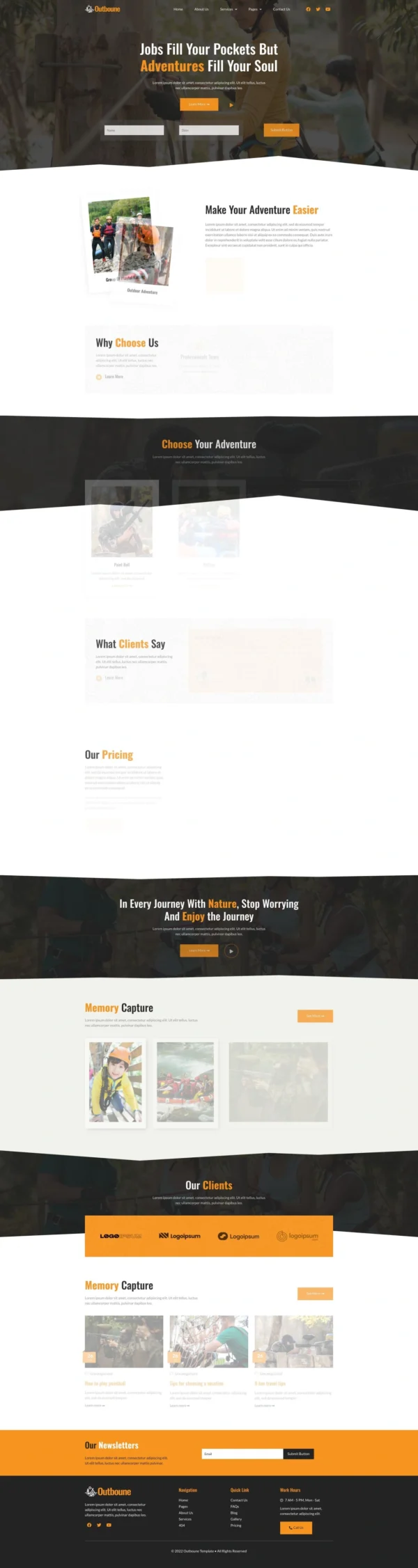 Outbone - Outbond Activity & Adventure Tour Website Design Package