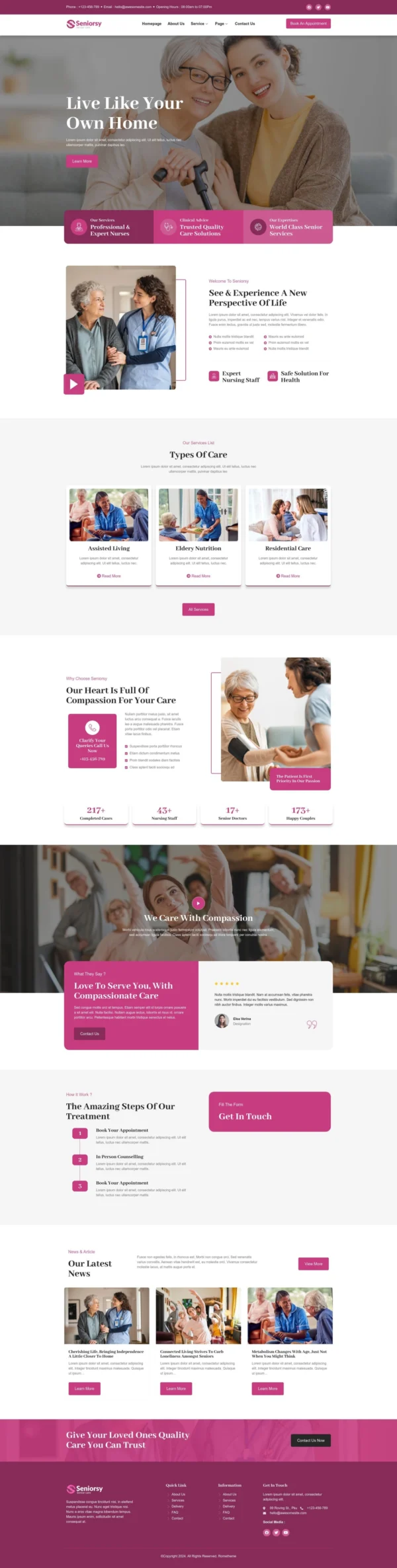 Seniorsy - Senior Care Services Website Design Package