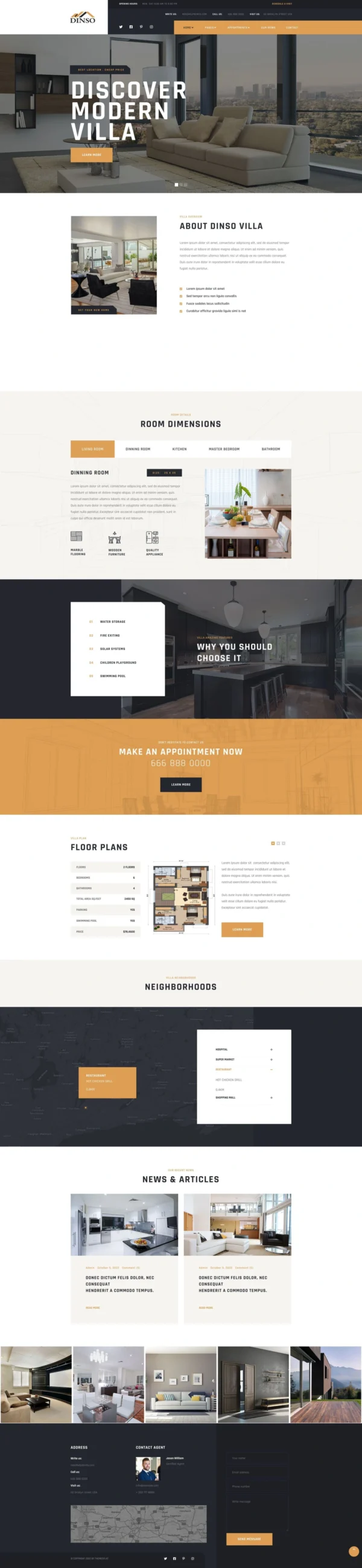 Dinso - Single Property & Apartment Website Design Package
