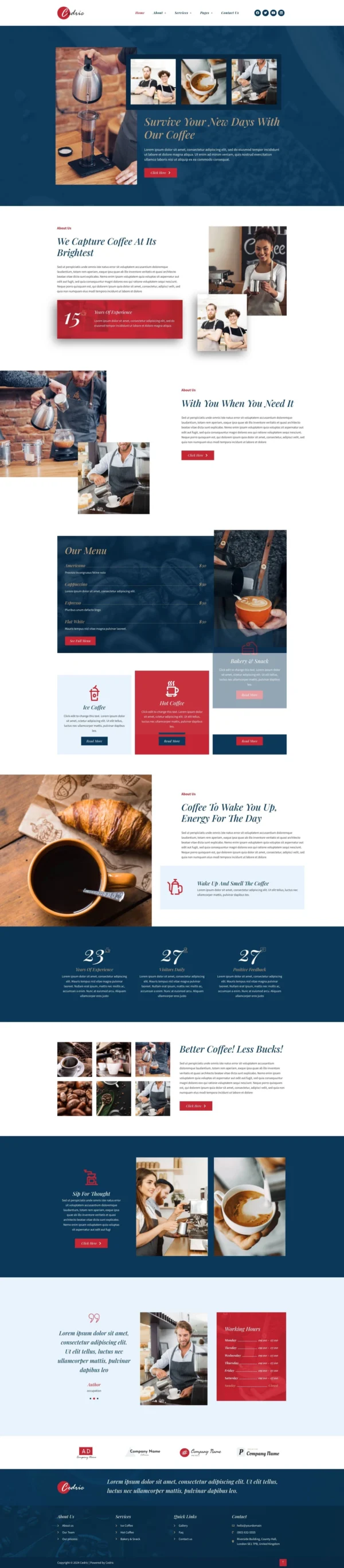 Cedric - Coffee & Beverages Website Design Package