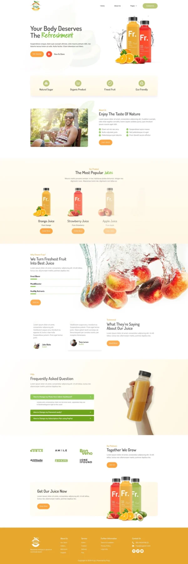 Fruju - Juice Bar & Drink Brand Website Design Package