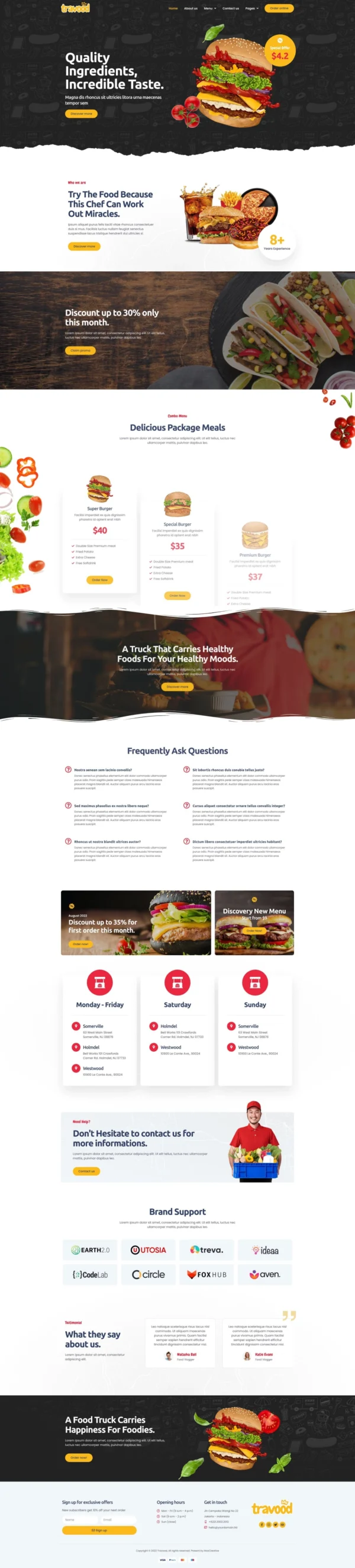 Travood - Food Truck & Street Food Website Design Package