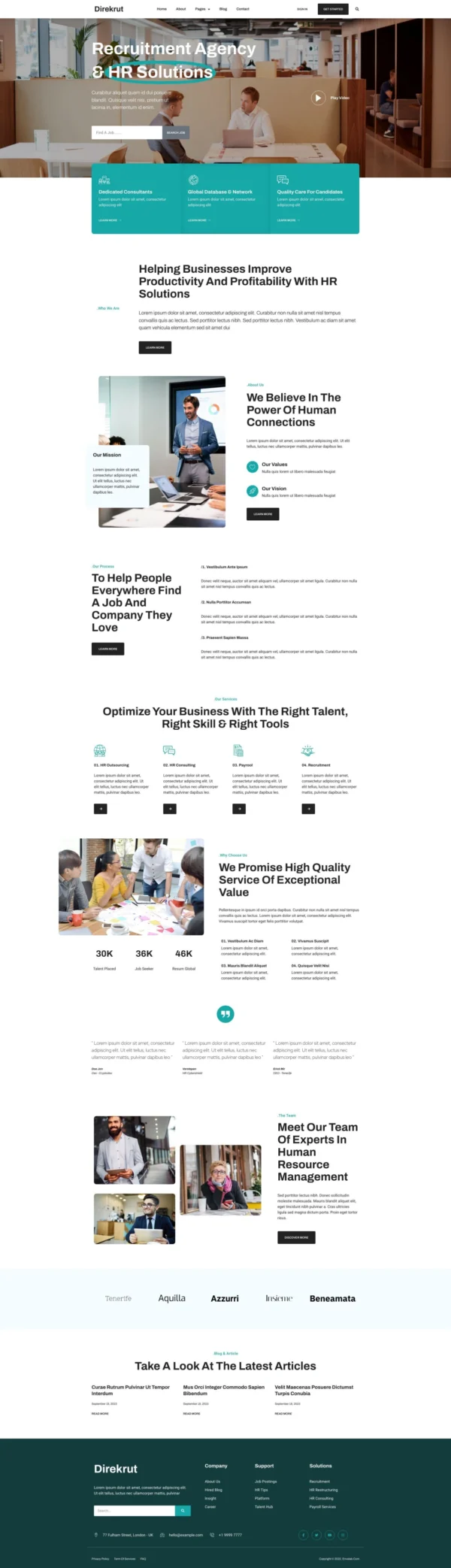 Direkrut - Human Resource Consulting and Recruitment Website Design Package