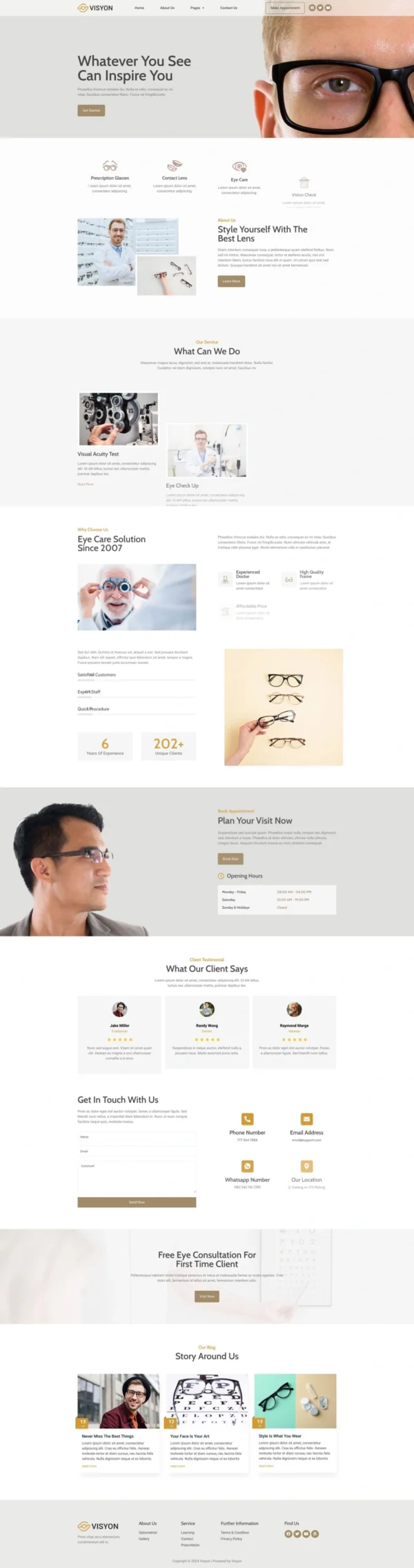 Visyon - Optic Clinic Service Website Design Package
