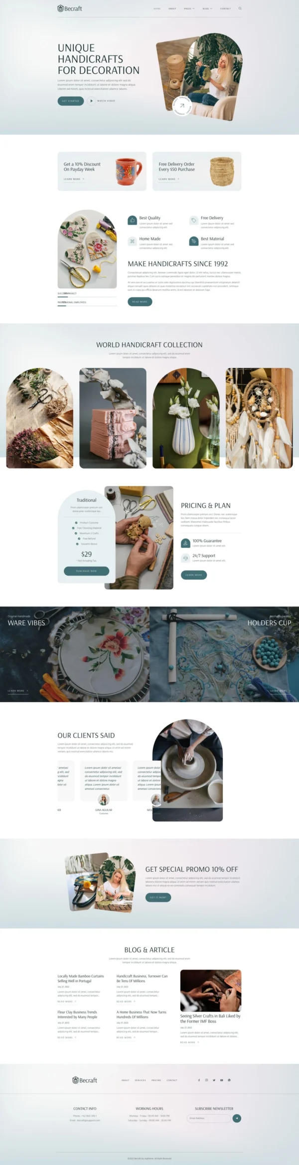 Becraft – Handicraft & Artisan Website Design Package