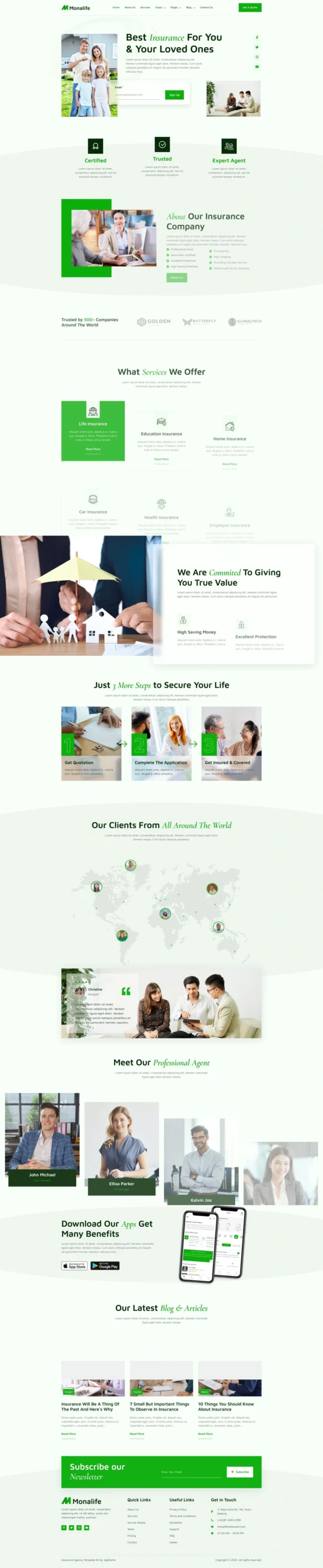 Monalife – Insurance Agency & Finance Website Design Package