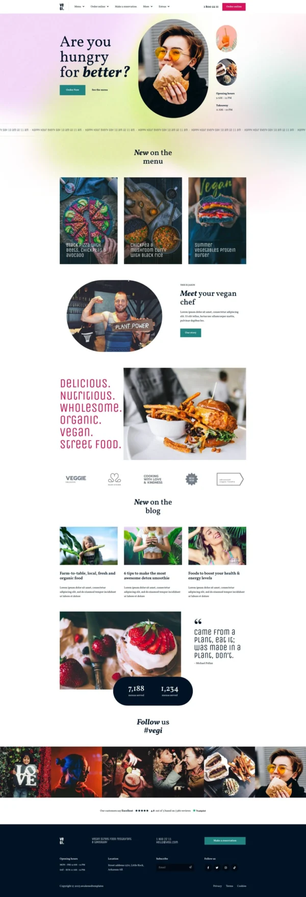 Vegi - Vegan Street Food Restaurant & Takeaway Website Design Package