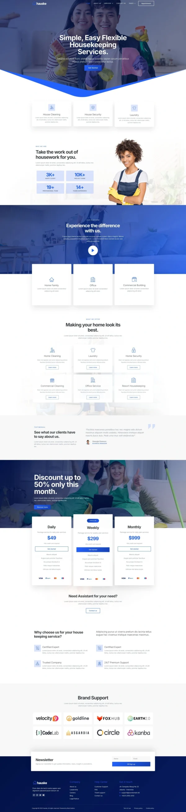 Hauske - Houskeeping & Cleaning Services Website Design Package
