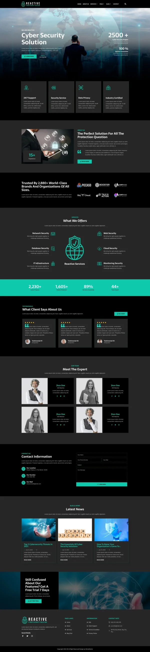 Reactive - Cyber Security Services Website Design Package
