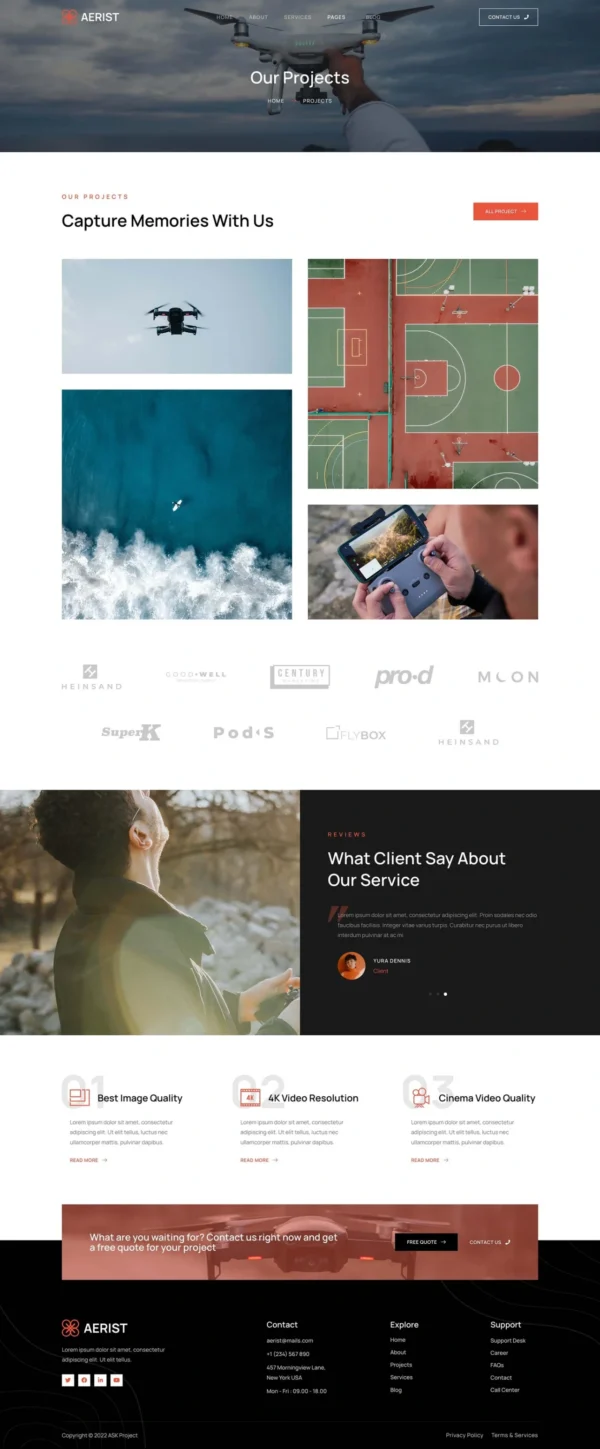 Aerist - Drone Aerial Video & Photography Website Design Package - Image 5