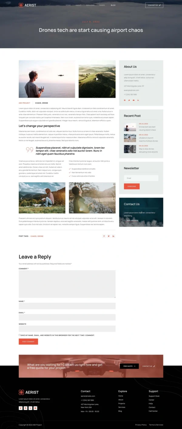 Aerist - Drone Aerial Video & Photography Website Design Package - Image 3