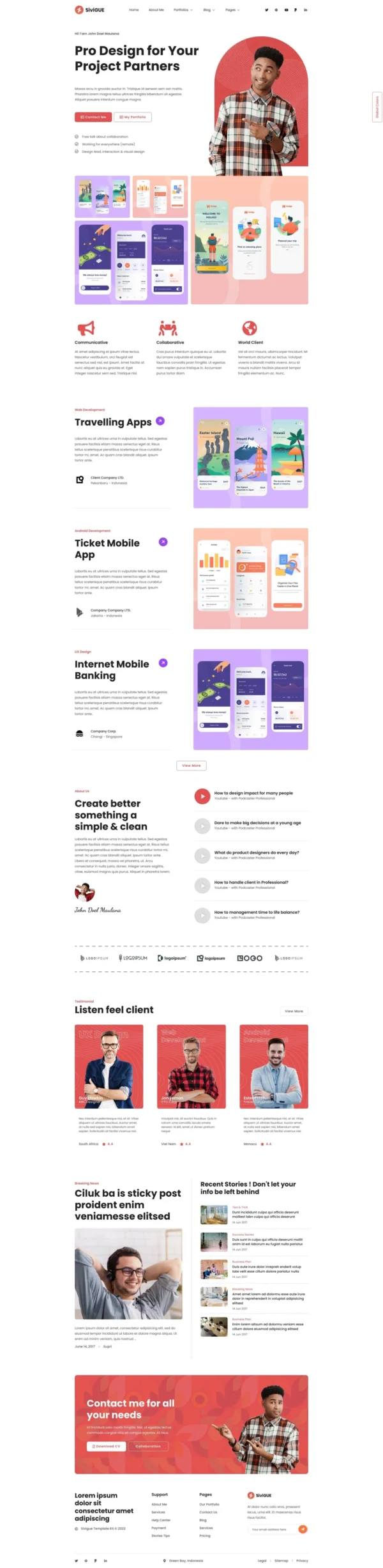SiviGUE - Personal Portfolio Website Design Package
