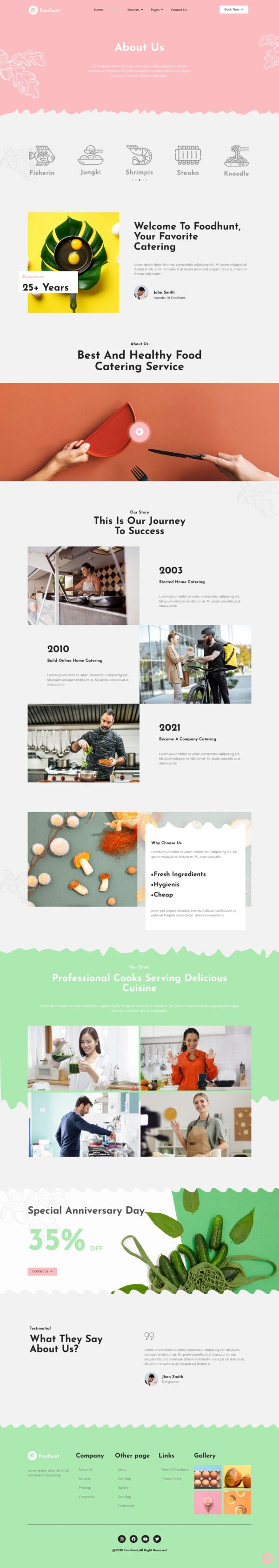 Foodhunt - Food Catering Service Website Design Package - Image 4