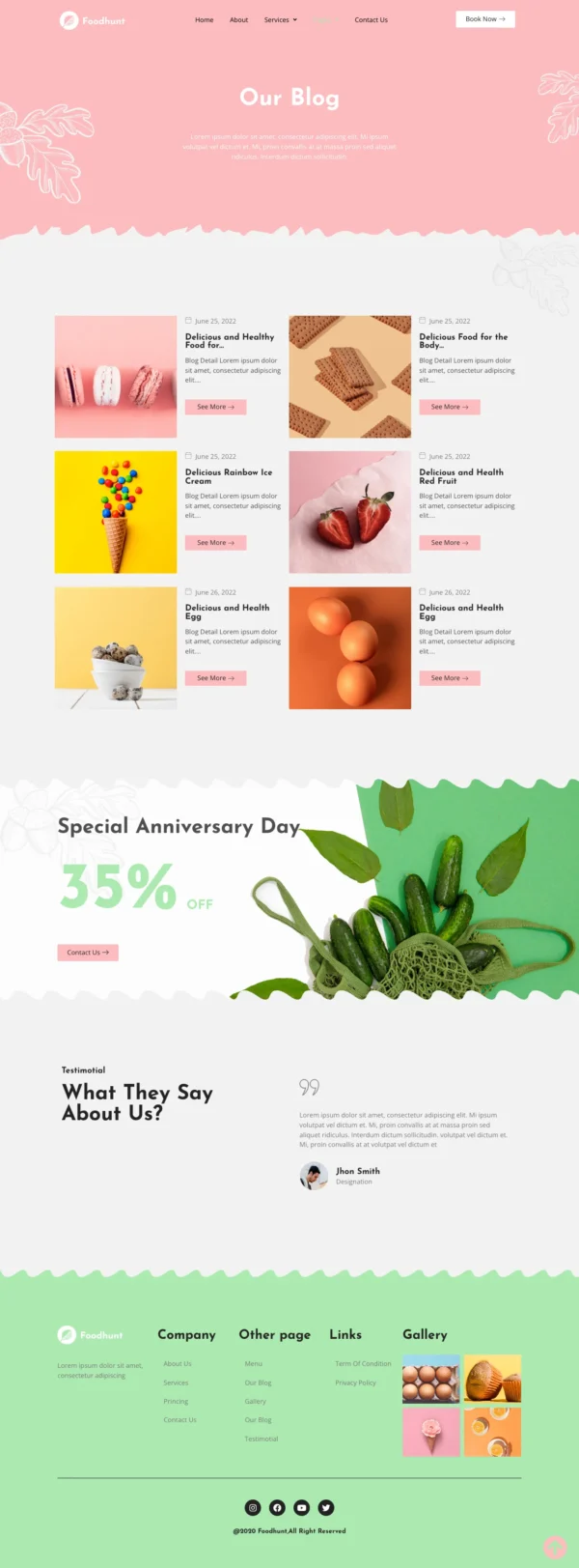 Foodhunt - Food Catering Service Website Design Package - Image 2