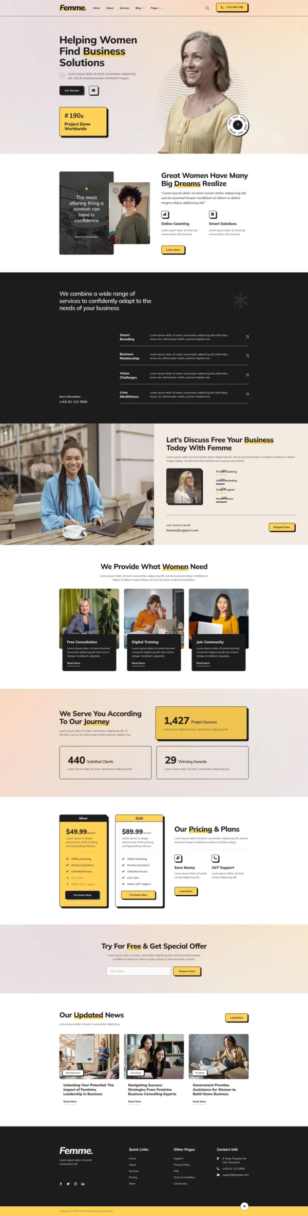 Femme – Feminine Business Consulting Website Design Package