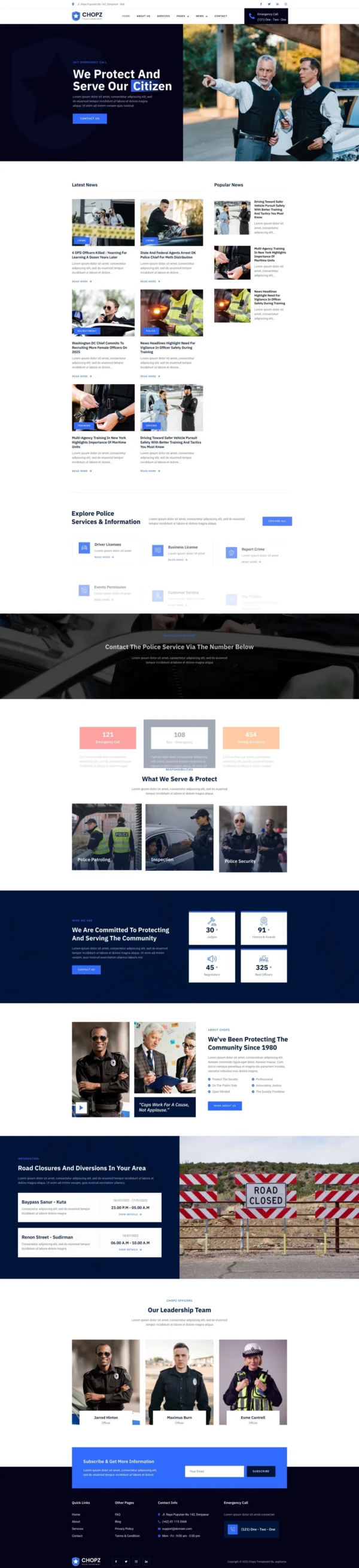 Chopz – Police & Sheriff Department Website Design Package