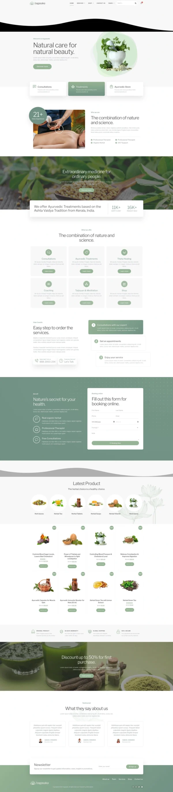 Bagasaka - Ayurveda Treatment &  Store Website Design Package