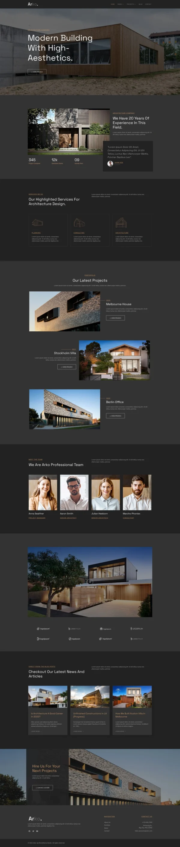 Arko - Architecture Website Design Package