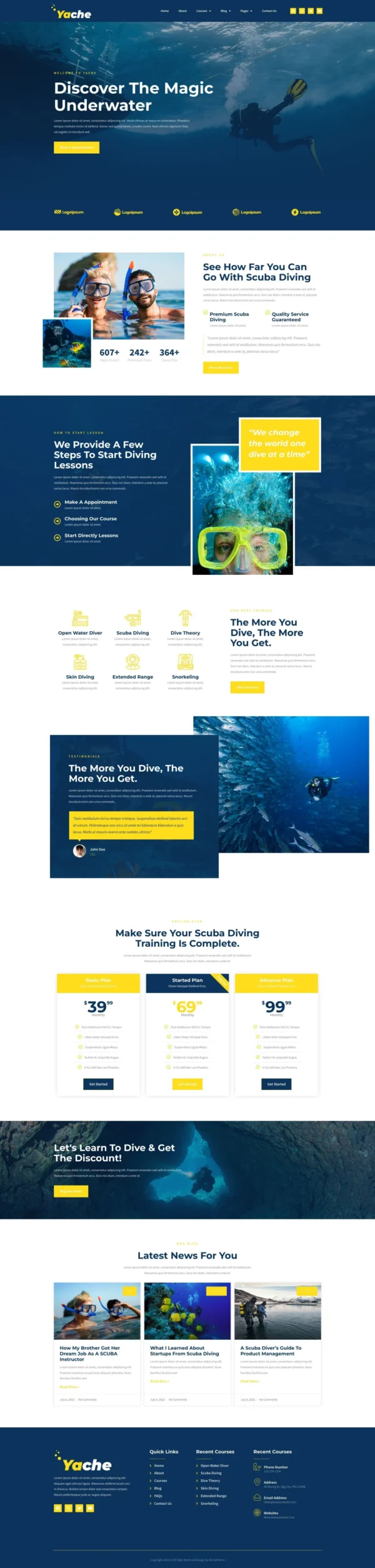 Yache - Scuba Diving Center Full Site Kit