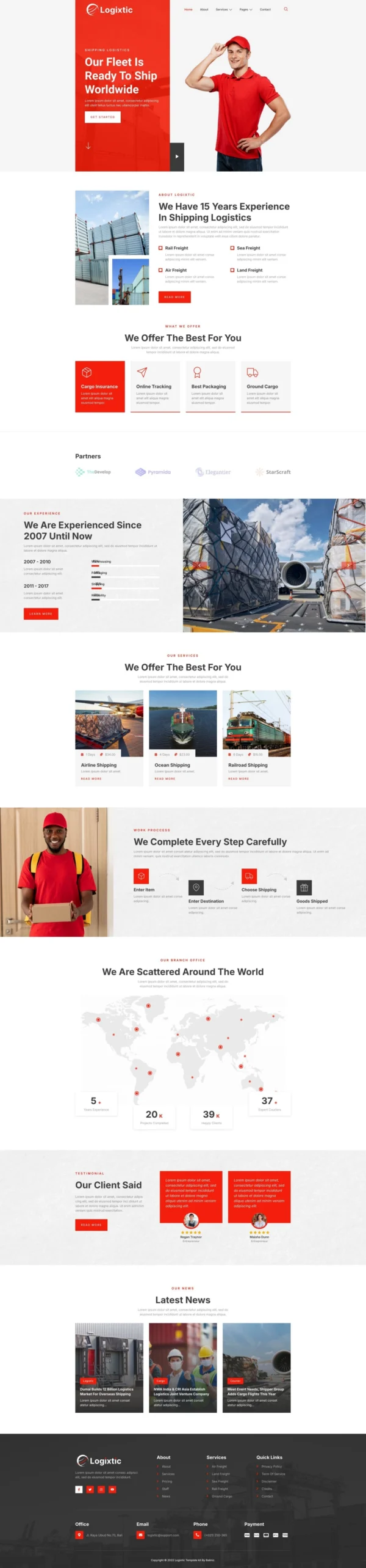 Logixtic – Transportation & Logistic Website Design Package