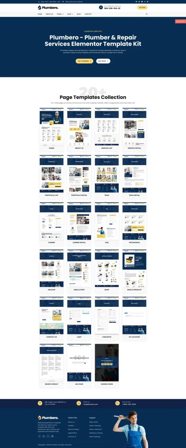 Plumbero - Plumber & Repair Services Website Design Package