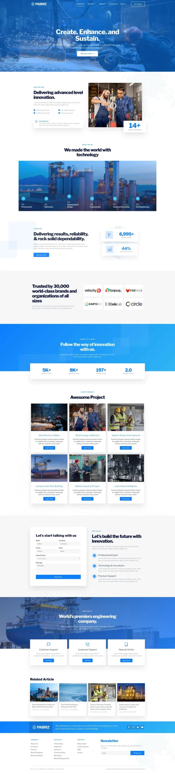 Pabriz - Engineering & Industrial Service Website Design Package