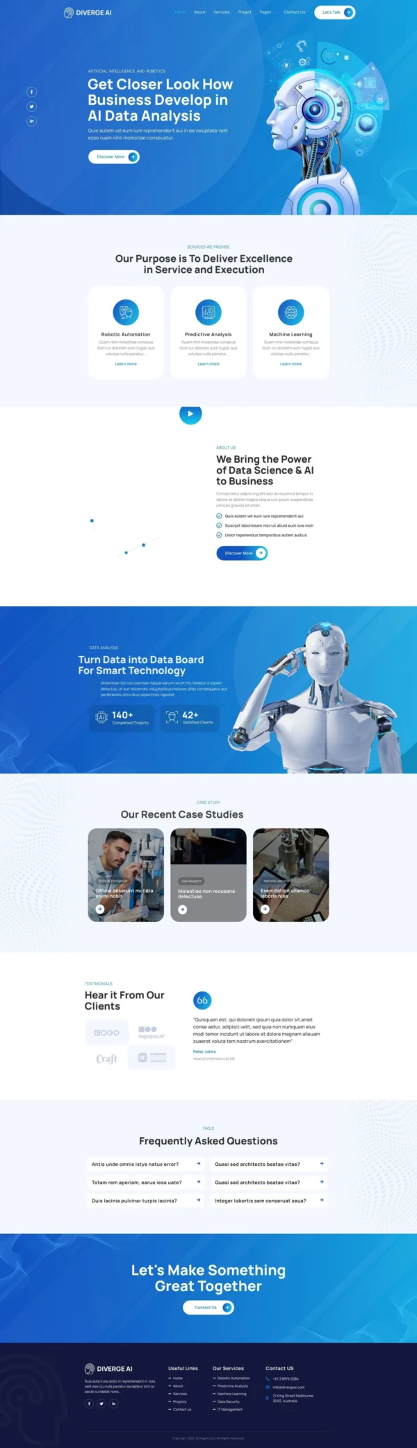 Diverge AI | Robotics Website Design Package