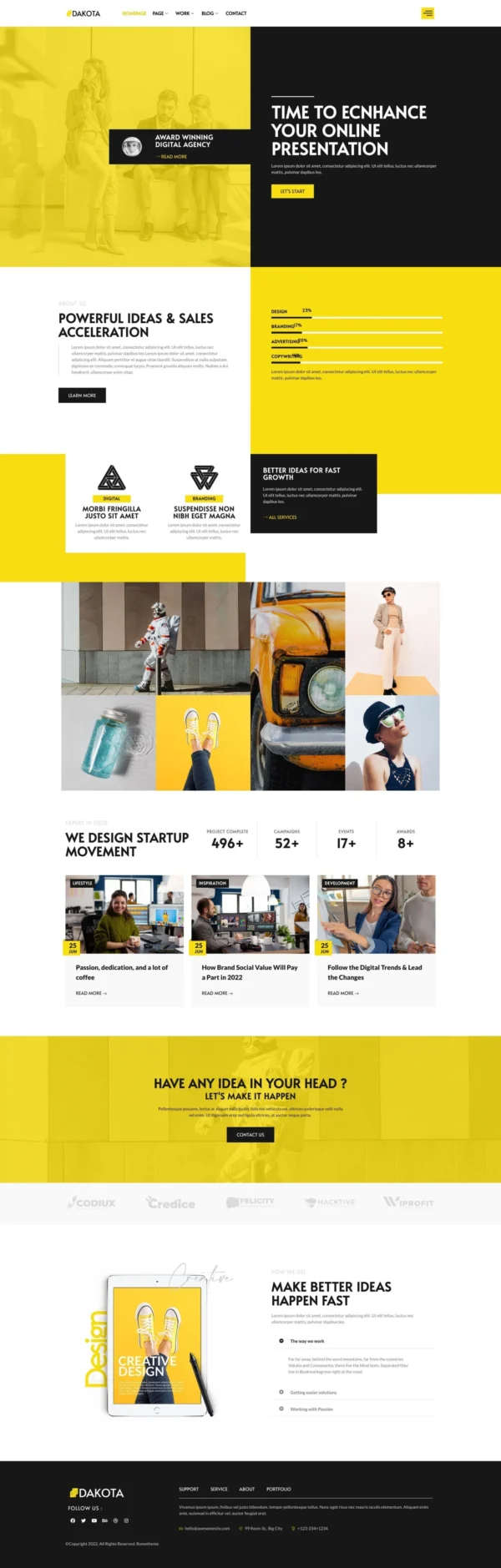 Dakota - Creative & Digital Agency Website Design Package