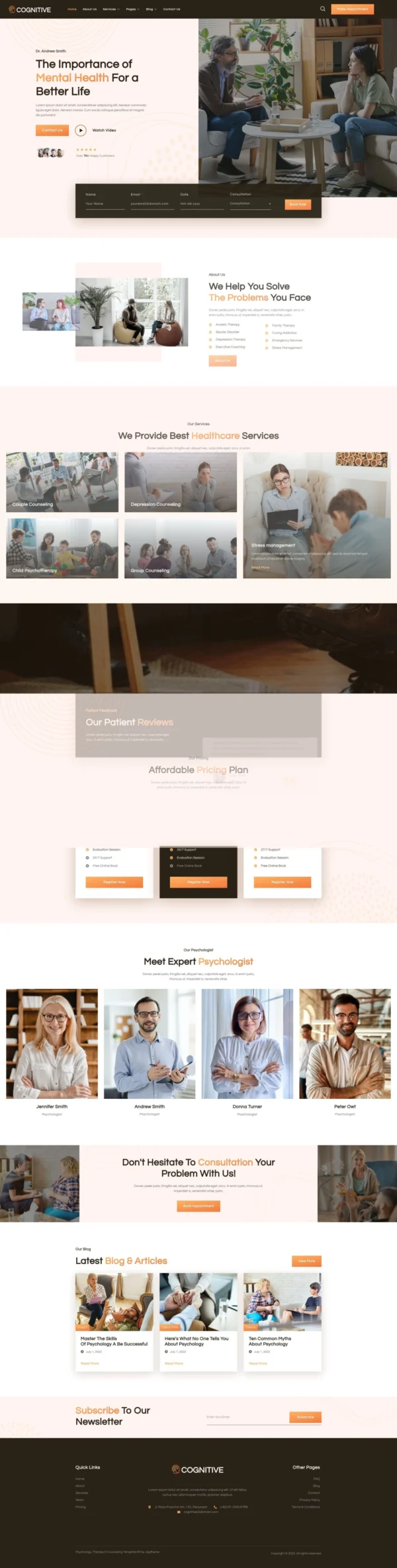Cognitive – Psychology & Counseling Website Design Package
