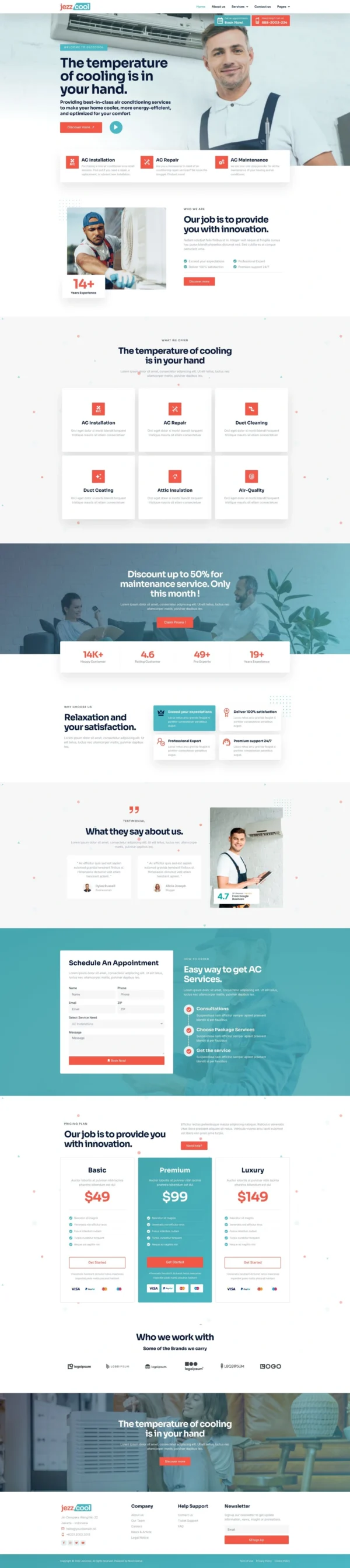 JezzCool - AC Repair Services Website Design Package