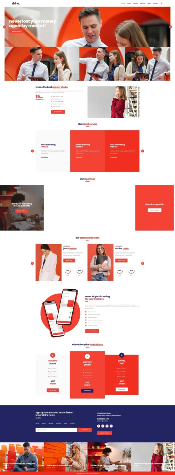 Shiny - Creative Business Agency Website Design Package