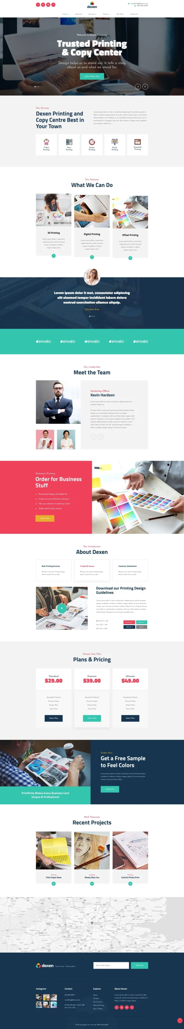 Dexen - Printing & Copy Center Website Design Package