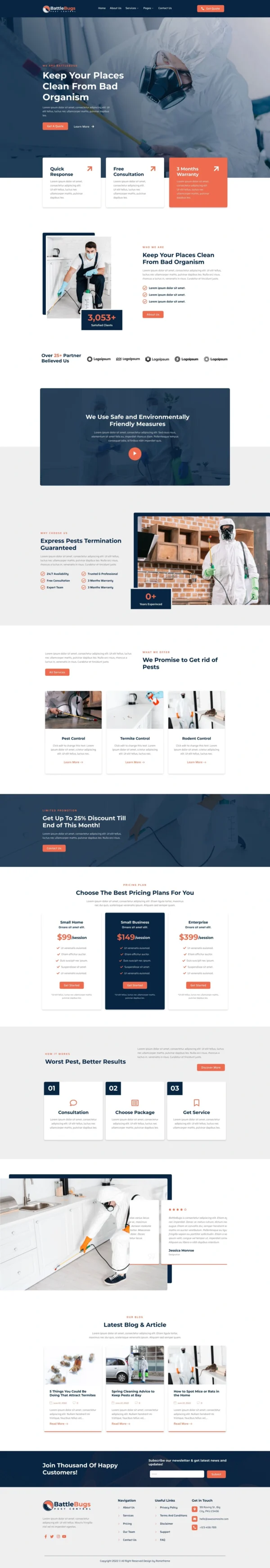 BattleBugs - Pest Control Service Website Design Package