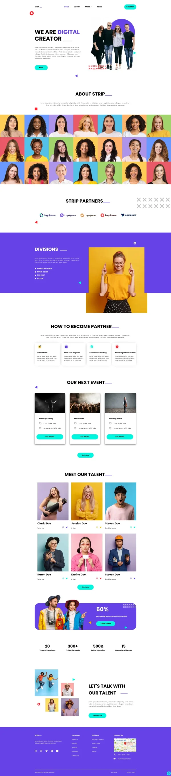 Strip - Content Creator & Influencer Website Design Package