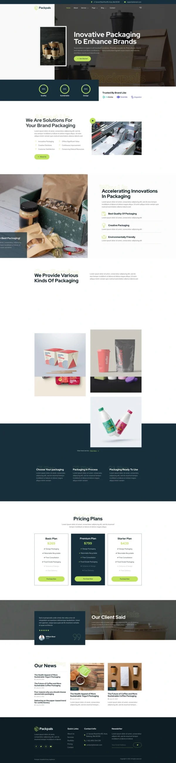 Packpals – Packaging Company Website Design Package