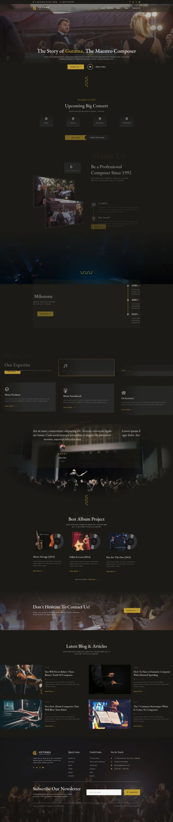 Gutama – Music Composer & Producer Website Design Package