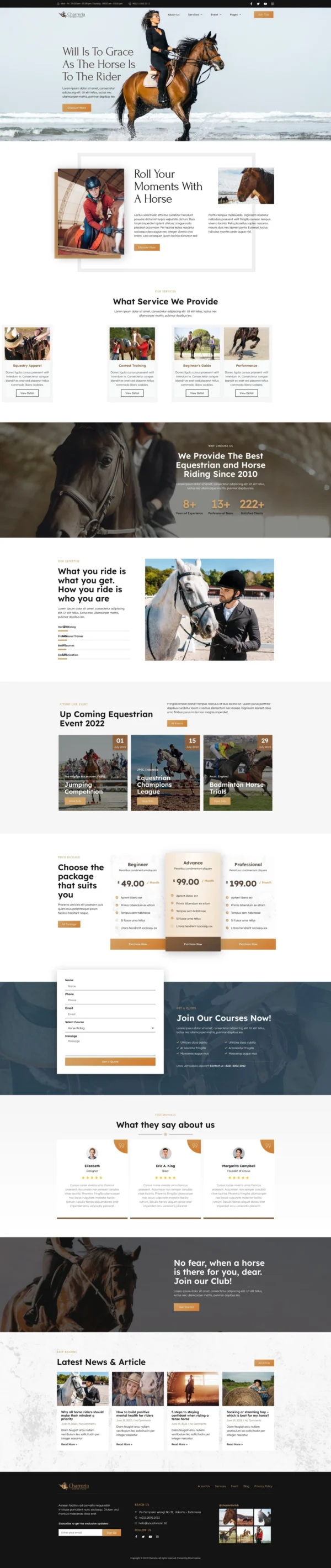 Charreria - Horse Riding Club Website Design Package