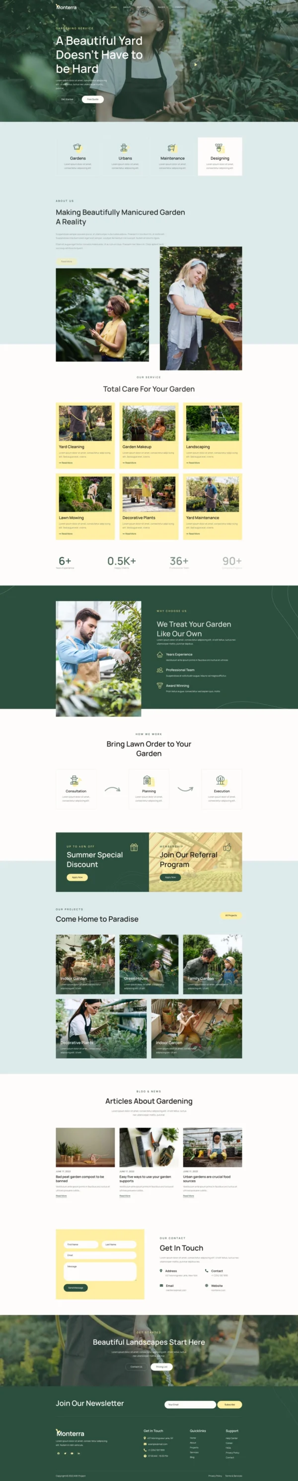 Monterra - Gardening and Landscaping Website Design Package