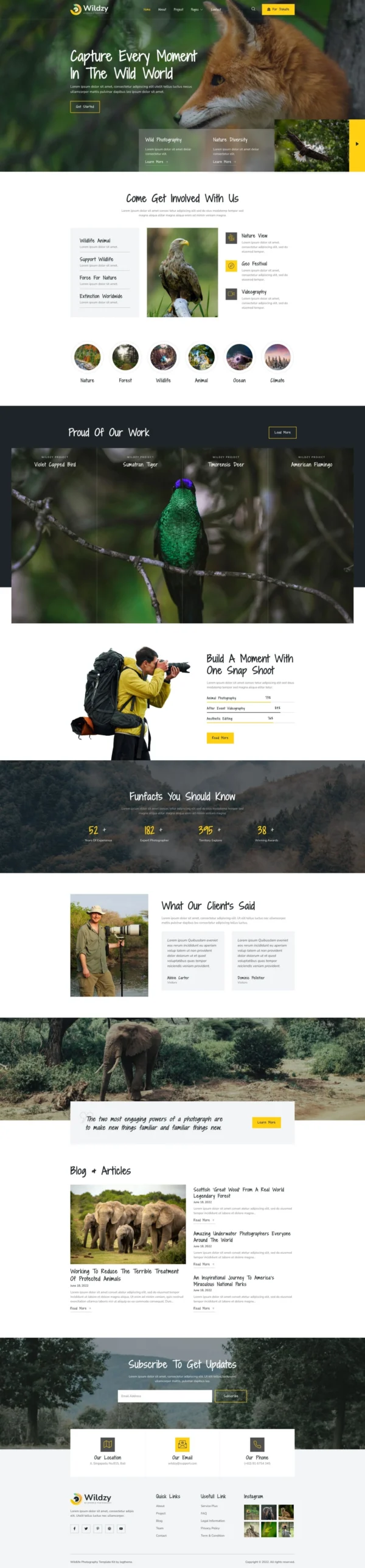 Wildzy – Wildlife Photography Website Design Package