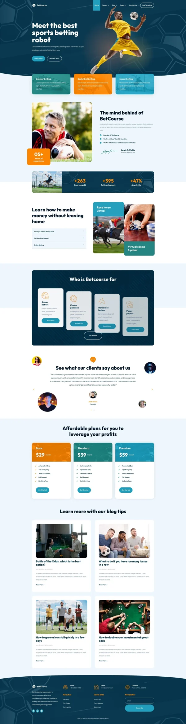 BetCourse - Sports Betting & Prediction Course Website Design Package