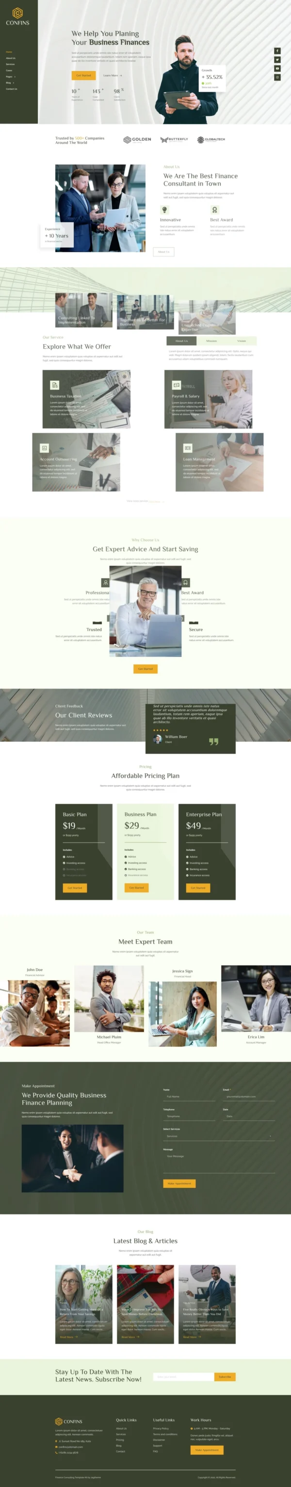 Confins – Business & Finance Consulting Website Design Package