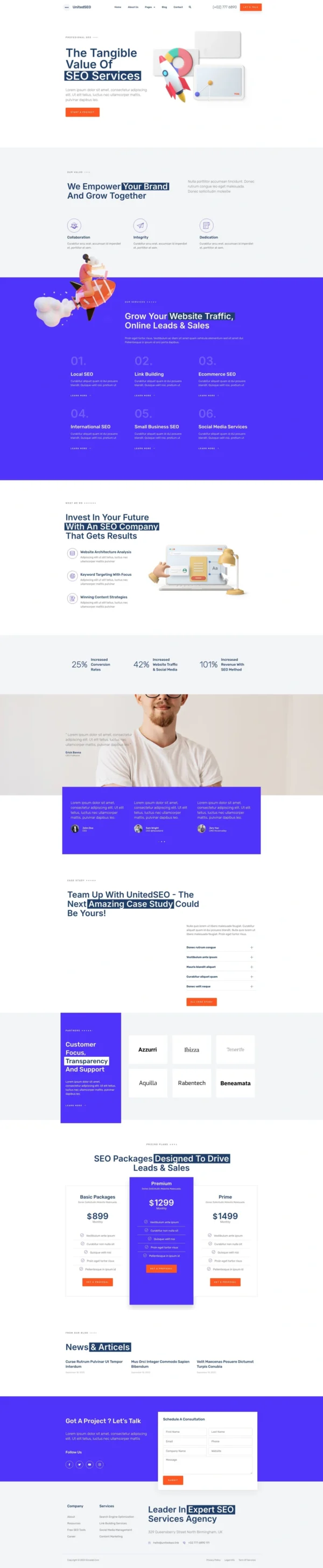 UnitedSEO - SEO and Digital Marketing Agency Website Design Package