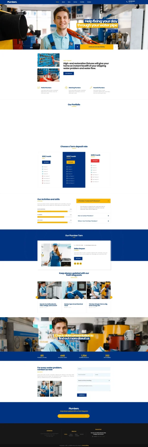 Plumber - Company & Business Website Design Package