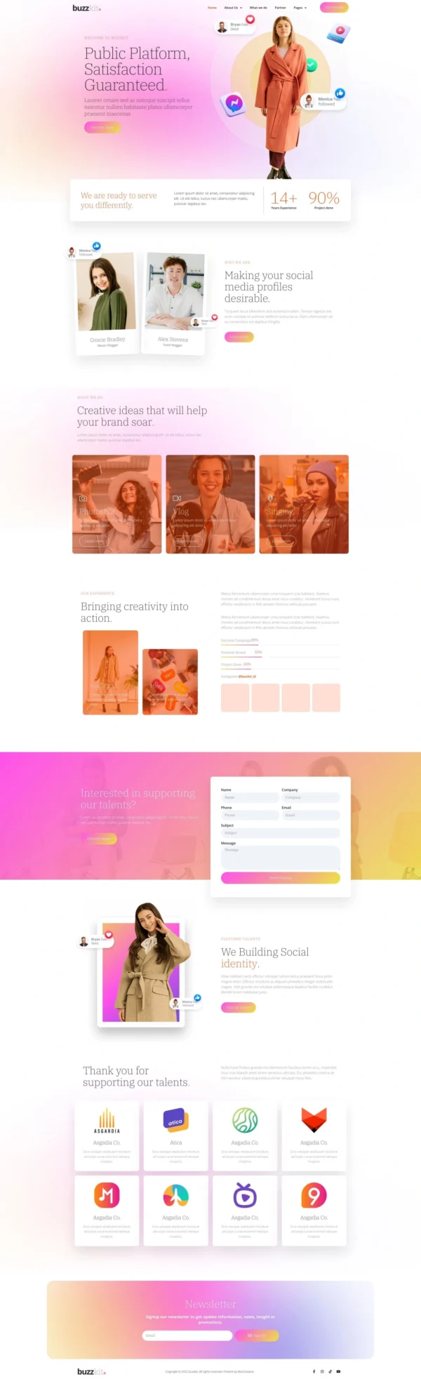 Buzzkit - Influencer & Creative Agency Website Design Package