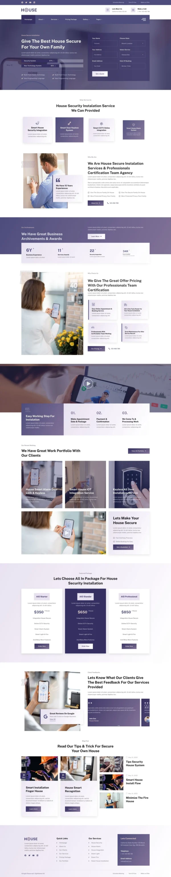 Housec - Smart Home Security Service Website Design Package