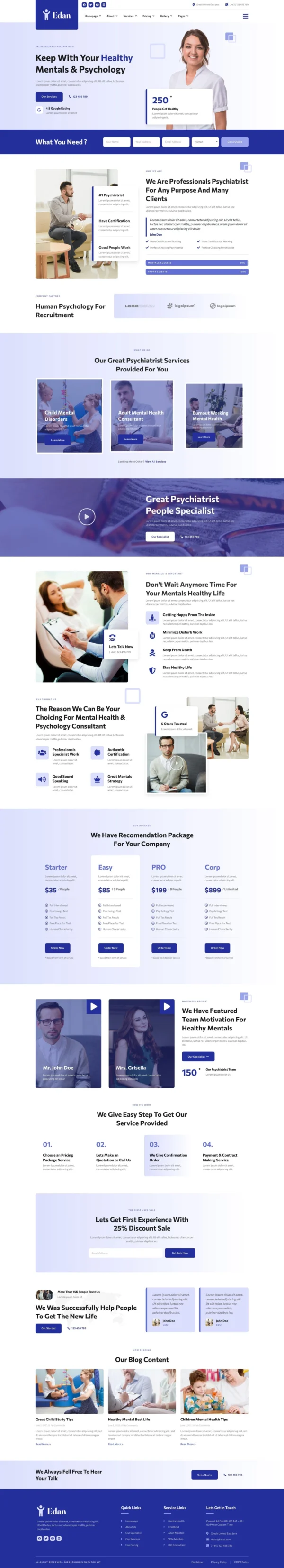 Edan - Human Psychology & Consultant Website Design Package