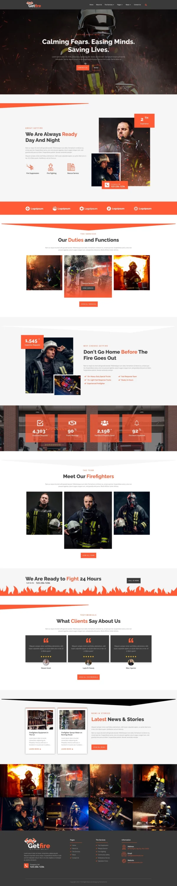 Getfire - Firefighter Department Website Design Package